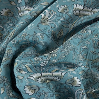 Kyoto Blue Ready Made Pencil Pleat Curtain Kyoto Blue Ready Made Pencil Pleat Curtain