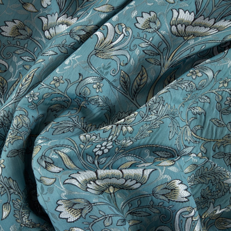 Kyoto Blue Ready Made Pencil Pleat Curtain Kyoto Blue Ready Made Pencil Pleat Curtain