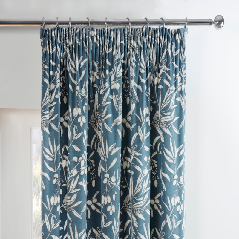 Aviary Bluebell Pencil Pleat Ready Made Curtains Aviary Bluebell Pencil Pleat Ready Made Curtains