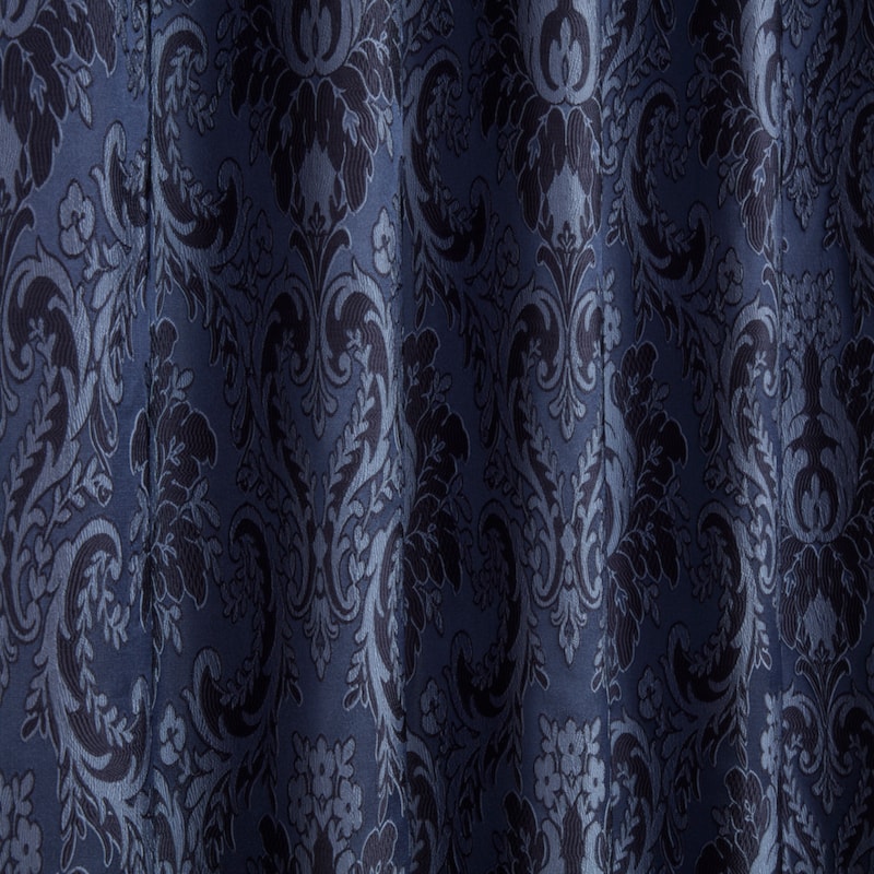 Tegola Navy Ready Made Pencil Pleat Curtain Tegola Navy Ready Made Pencil Pleat Curtain