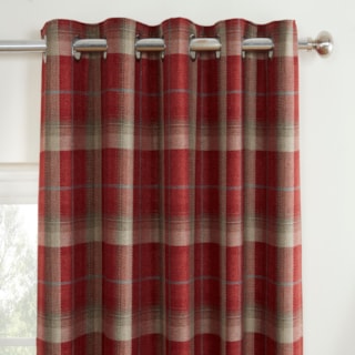 Carnoustie Red Eyelet Ready Made Curtains Carnoustie Red Eyelet Ready Made Curtains