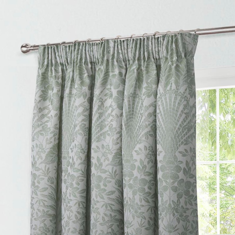 Keswick Sage Ready Made Pencil Pleat Curtain Keswick Sage Ready Made Pencil Pleat Curtain
