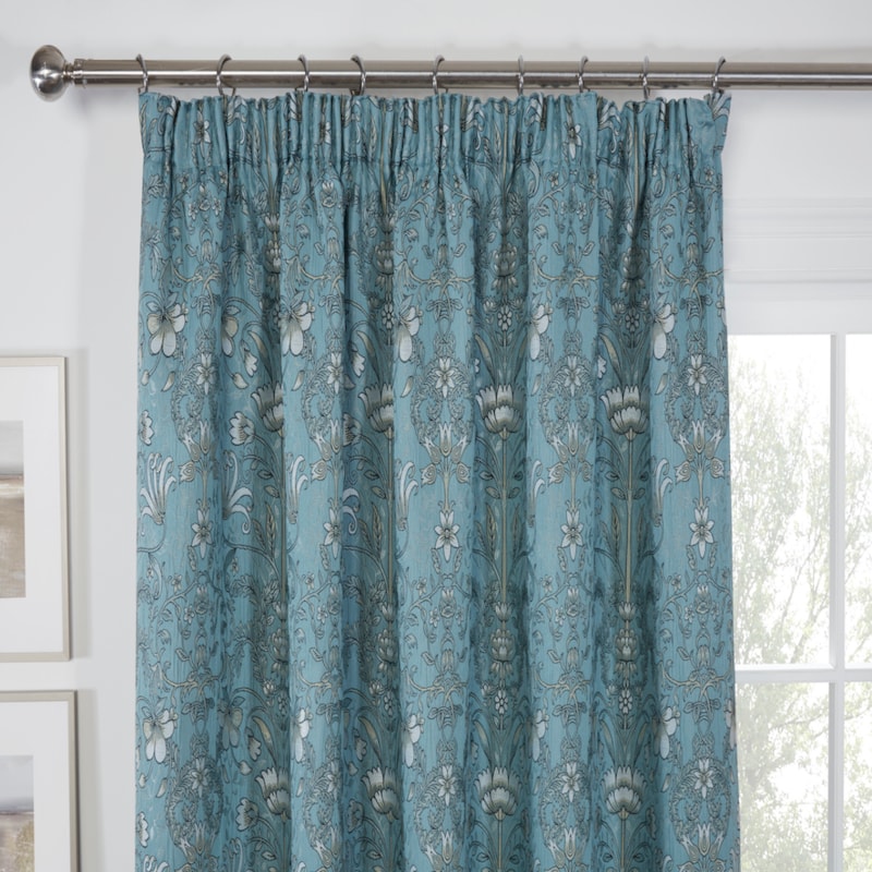 Kyoto Blue Ready Made Pencil Pleat Curtain Kyoto Blue Ready Made Pencil Pleat Curtain