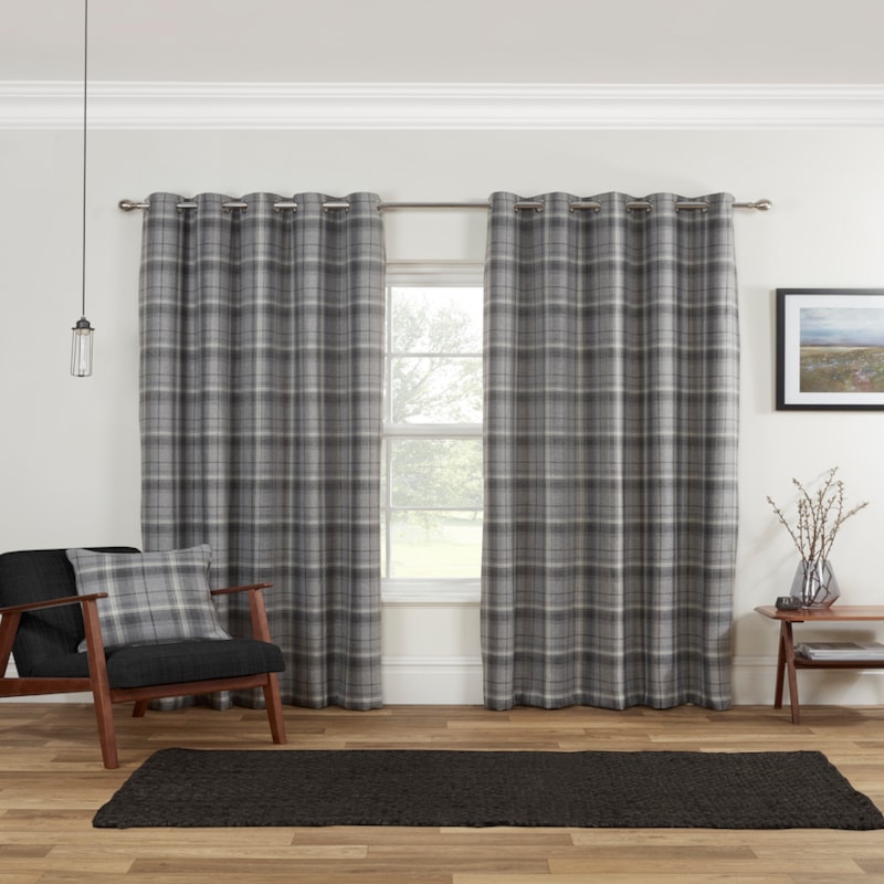 Carnoustie Grey Eyelet Ready Made Curtains Carnoustie Grey Eyelet Ready Made Curtains