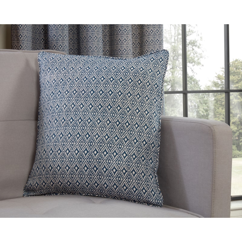 Aztec Navy Polyester Filled Cushion Cover 18" Sq Aztec Navy Polyester Filled Cushion Cover 18" Sq