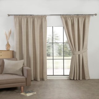Aztec Linen Pencil Pleat Ready Made Curtains