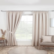 Eclipse Natural  Pencil Pleat Ready Made Curtain Eclipse Natural  Pencil Pleat Ready Made Curtain