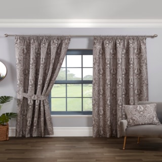 Tegola Charcoal Ready Made Pencil Pleated Curtain