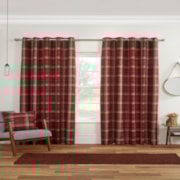 Carnoustie Red Eyelet Ready Made Curtains Carnoustie Red Eyelet Ready Made Curtains